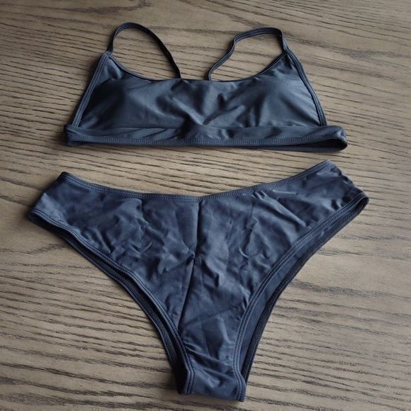 Black Bikini Padded with Adjustable Straps‎ Shein Size L NEW - Picture 1 of 11